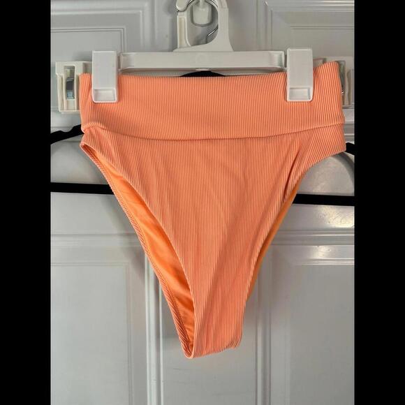 aerie Other - Aerie High Waisted High Cut Cheeky Ribbed Peach/Orange bikini bottoms size S